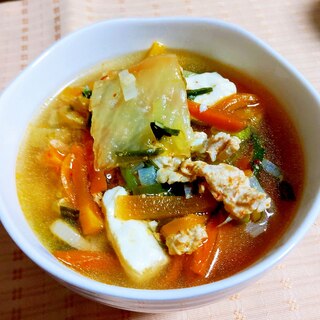 豚肉と豆腐のキムチシャンタンスープ